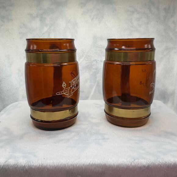 VTG Siesta Ware Amber Brown Cowboy Barrel Beer Mug Wood Handle 2 - Picture 3 of 14